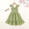 imageToddler Baby Girls Dress Floral Embroidered Boho Sleeveless Beach Butterfly SundressGrass Green and Flower