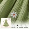 imageToddler Baby Girls Dress Floral Embroidered Boho Sleeveless Beach Butterfly SundressGrass Green and Flower