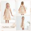 imageToddler Baby Girls Dress Floral Embroidered Boho Sleeveless Beach Butterfly SundressKhaki and Flowers
