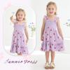imageToddler Baby Girls Dress Floral Embroidered Boho Sleeveless Beach Butterfly SundressPurple and Flowers