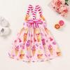 imageToddler Baby Girls Summer Skirt Ice Cream Print Sleeveless Strap Backless DressCandy Ice Cream