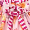 imageToddler Baby Girls Summer Skirt Ice Cream Print Sleeveless Strap Backless DressCandy Ice Cream