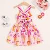 imageToddler Baby Girls Summer Skirt Ice Cream Print Sleeveless Strap Backless DressCandy Ice Cream