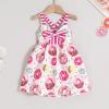 imageToddler Baby Girls Summer Skirt Ice Cream Print Sleeveless Strap Backless DressDonut White