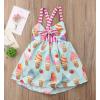 imageToddler Baby Girls Summer Skirt Ice Cream Print Sleeveless Strap Backless DressGreen