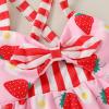 imageToddler Baby Girls Summer Skirt Ice Cream Print Sleeveless Strap Backless DressStrawberry