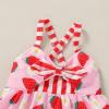 imageToddler Baby Girls Summer Skirt Ice Cream Print Sleeveless Strap Backless DressStrawberry