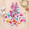imageToddler Baby Girls Summer Skirt Ice Cream Print Sleeveless Strap Backless DressWhite