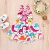 imageToddler Baby Girls Summer Skirt Ice Cream Print Sleeveless Strap Backless DressWhite