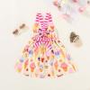 imageToddler Baby Girls Summer Skirt Ice Cream Print Sleeveless Strap Backless DressYellow Ice Cream