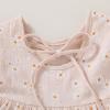 imageYOUNGER TREE Toddler Baby Girl Boho Dress Linen Ruffle Sleeveless Casual Dress Kids Solid Floral Summer Beach SundressApricot Daisies