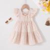 imageYOUNGER TREE Toddler Baby Girl Boho Dress Linen Ruffle Sleeveless Casual Dress Kids Solid Floral Summer Beach SundressApricot Daisies