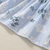 imageYOUNGER TREE Toddler Baby Girl Boho Dress Linen Ruffle Sleeveless Casual Dress Kids Solid Floral Summer Beach SundressBlue
