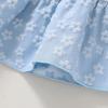 imageYOUNGER TREE Toddler Baby Girl Boho Dress Linen Ruffle Sleeveless Casual Dress Kids Solid Floral Summer Beach SundressBlue Floral