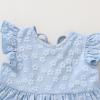 imageYOUNGER TREE Toddler Baby Girl Boho Dress Linen Ruffle Sleeveless Casual Dress Kids Solid Floral Summer Beach SundressBlue Floral