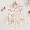 imageYOUNGER TREE Toddler Baby Girl Boho Dress Linen Ruffle Sleeveless Casual Dress Kids Solid Floral Summer Beach SundressFloral Beige