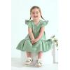 imageYOUNGER TREE Toddler Baby Girl Boho Dress Linen Ruffle Sleeveless Casual Dress Kids Solid Floral Summer Beach SundressGreen