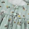 imageYOUNGER TREE Toddler Baby Girl Boho Dress Linen Ruffle Sleeveless Casual Dress Kids Solid Floral Summer Beach SundressGreen Floral