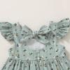 imageYOUNGER TREE Toddler Baby Girl Boho Dress Linen Ruffle Sleeveless Casual Dress Kids Solid Floral Summer Beach SundressGreen Floral