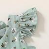 imageYOUNGER TREE Toddler Baby Girl Boho Dress Linen Ruffle Sleeveless Casual Dress Kids Solid Floral Summer Beach SundressGreen Floral