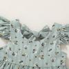 imageYOUNGER TREE Toddler Baby Girl Boho Dress Linen Ruffle Sleeveless Casual Dress Kids Solid Floral Summer Beach SundressGreen Floral