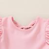 imageYOUNGER TREE Toddler Baby Girl Boho Dress Linen Ruffle Sleeveless Casual Dress Kids Solid Floral Summer Beach SundressPink