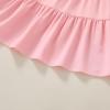 imageYOUNGER TREE Toddler Baby Girl Boho Dress Linen Ruffle Sleeveless Casual Dress Kids Solid Floral Summer Beach SundressPink