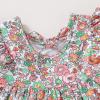 imageYOUNGER TREE Toddler Baby Girl Boho Dress Linen Ruffle Sleeveless Casual Dress Kids Solid Floral Summer Beach SundressPink and Green Floral