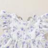 imageYOUNGER TREE Toddler Baby Girl Boho Dress Linen Ruffle Sleeveless Casual Dress Kids Solid Floral Summer Beach SundressPurple Floral
