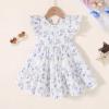 imageYOUNGER TREE Toddler Baby Girl Boho Dress Linen Ruffle Sleeveless Casual Dress Kids Solid Floral Summer Beach SundressPurple Floral