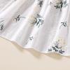 imageYOUNGER TREE Toddler Baby Girl Boho Dress Linen Ruffle Sleeveless Casual Dress Kids Solid Floral Summer Beach SundressWhite Floral
