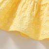imageYOUNGER TREE Toddler Baby Girl Boho Dress Linen Ruffle Sleeveless Casual Dress Kids Solid Floral Summer Beach SundressYellow Floral