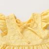 imageYOUNGER TREE Toddler Baby Girl Boho Dress Linen Ruffle Sleeveless Casual Dress Kids Solid Floral Summer Beach SundressYellow Floral