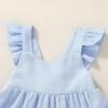 imageYOUNGER TREE Toddler Baby Girls Dress Summer Ruffle Sleeve Halter Casual Kids Beach SundressBlue