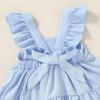 imageYOUNGER TREE Toddler Baby Girls Dress Summer Ruffle Sleeve Halter Casual Kids Beach SundressBlue