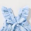 imageYOUNGER TREE Toddler Baby Girls Dress Summer Ruffle Sleeve Halter Casual Kids Beach SundressBlue Flower
