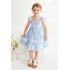 imageYOUNGER TREE Toddler Baby Girls Dress Summer Ruffle Sleeve Halter Casual Kids Beach SundressBlue Flower