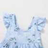 imageYOUNGER TREE Toddler Baby Girls Dress Summer Ruffle Sleeve Halter Casual Kids Beach SundressBlue Flower