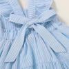 imageYOUNGER TREE Toddler Baby Girls Dress Summer Ruffle Sleeve Halter Casual Kids Beach SundressBlue Stripe