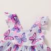 imageYOUNGER TREE Toddler Baby Girls Dress Summer Ruffle Sleeve Halter Casual Kids Beach SundressButterfly