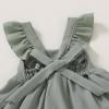 imageYOUNGER TREE Toddler Baby Girls Dress Summer Ruffle Sleeve Halter Casual Kids Beach SundressGreen