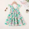 imageYOUNGER TREE Toddler Baby Girls Dress Summer Ruffle Sleeve Halter Casual Kids Beach SundressGreen Butterfly