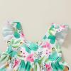 imageYOUNGER TREE Toddler Baby Girls Dress Summer Ruffle Sleeve Halter Casual Kids Beach SundressGreen Butterfly