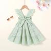imageYOUNGER TREE Toddler Baby Girls Dress Summer Ruffle Sleeve Halter Casual Kids Beach SundressGreen Dress