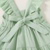 imageYOUNGER TREE Toddler Baby Girls Dress Summer Ruffle Sleeve Halter Casual Kids Beach SundressGreen Dress