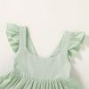 imageYOUNGER TREE Toddler Baby Girls Dress Summer Ruffle Sleeve Halter Casual Kids Beach SundressGreen Dress
