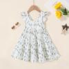 imageYOUNGER TREE Toddler Baby Girls Dress Summer Ruffle Sleeve Halter Casual Kids Beach SundressGreen Floral