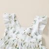 imageYOUNGER TREE Toddler Baby Girls Dress Summer Ruffle Sleeve Halter Casual Kids Beach SundressGreen Floral