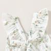 imageYOUNGER TREE Toddler Baby Girls Dress Summer Ruffle Sleeve Halter Casual Kids Beach SundressGreen Flower Dress
