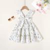 imageYOUNGER TREE Toddler Baby Girls Dress Summer Ruffle Sleeve Halter Casual Kids Beach SundressGreen Flower Dress